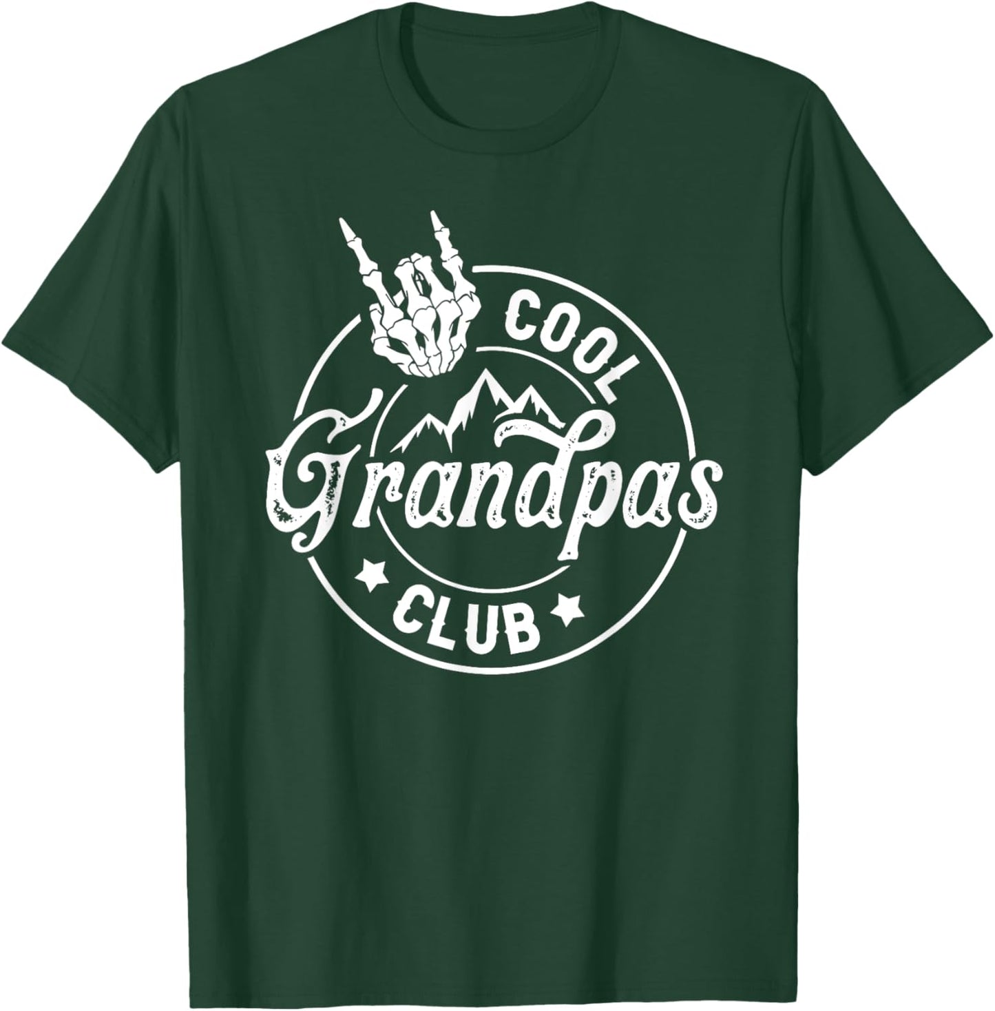 Funny Grandpa Fathers Day Cool Grandpas Club Skeleton Hand T-Shirt - T-Shirt | Forest