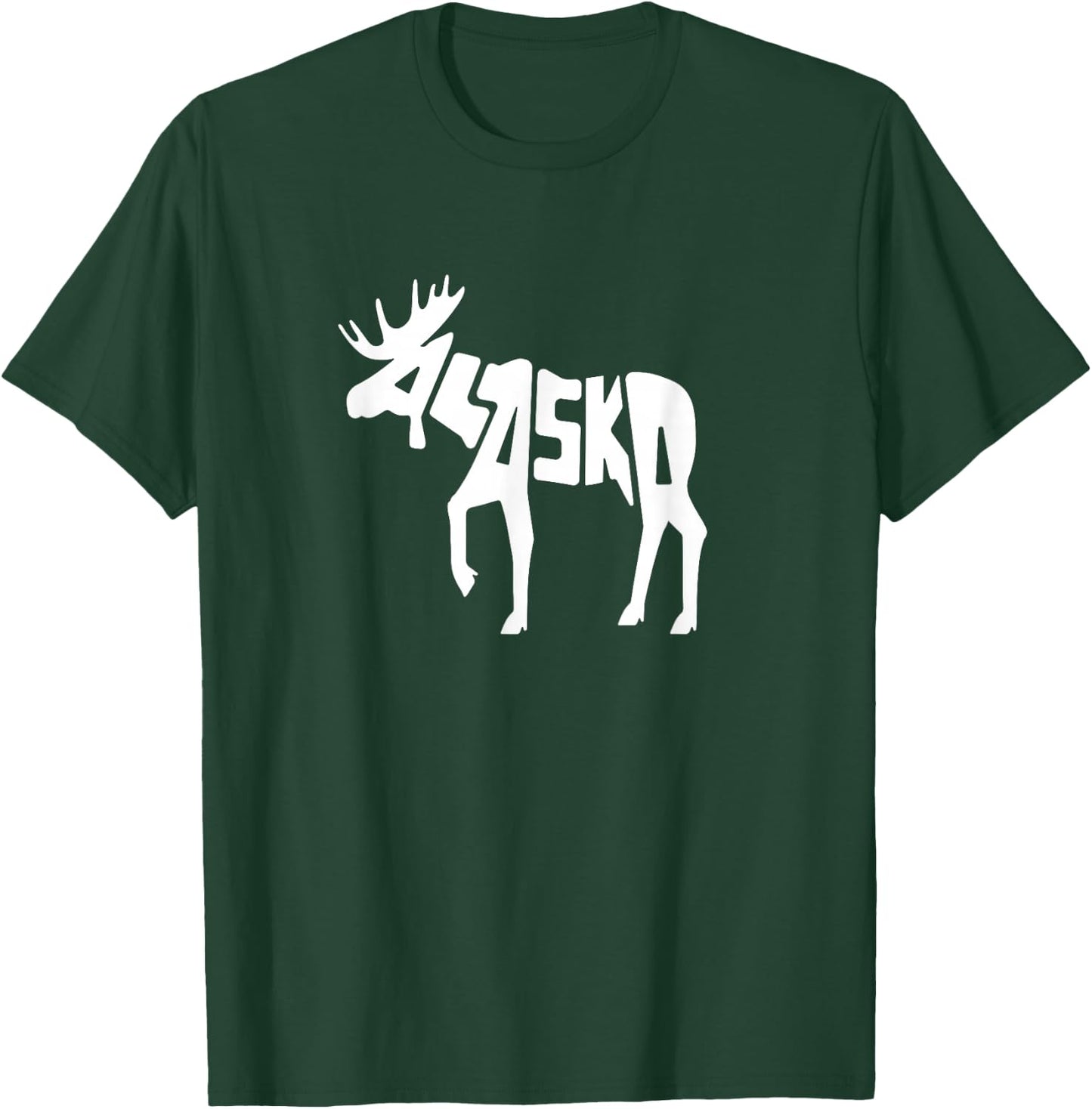 Alaska Moose Word Art - Funny Animal T-Shirt - T-Shirt | Forest