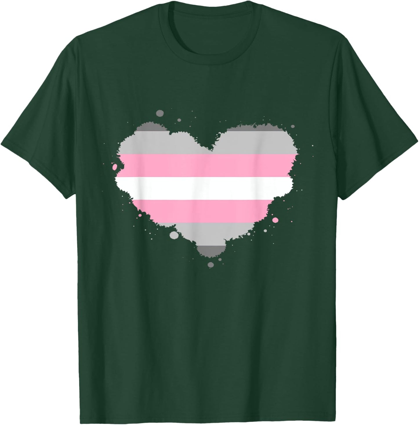 Demigirl Pride Flag Heart Demigirl Flag T-Shirt - T-Shirt | Forest