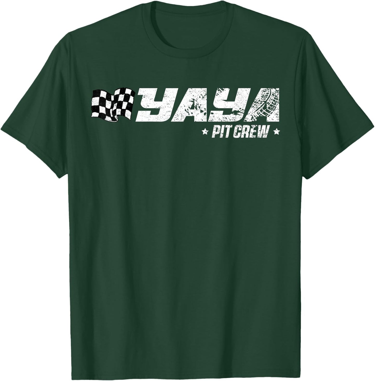 Yaya Pit Crew Race Car Birthday Family Racing T-Shirt - T-Shirt | Forest