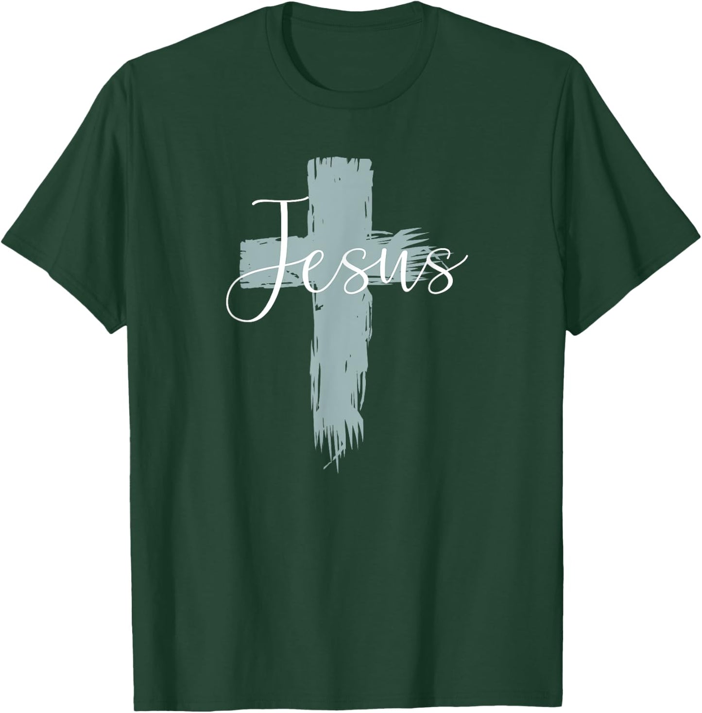 Jesus On Cross Paint Cool Religion God Faith Christian Gift T-Shirt - T-Shirt | Forest