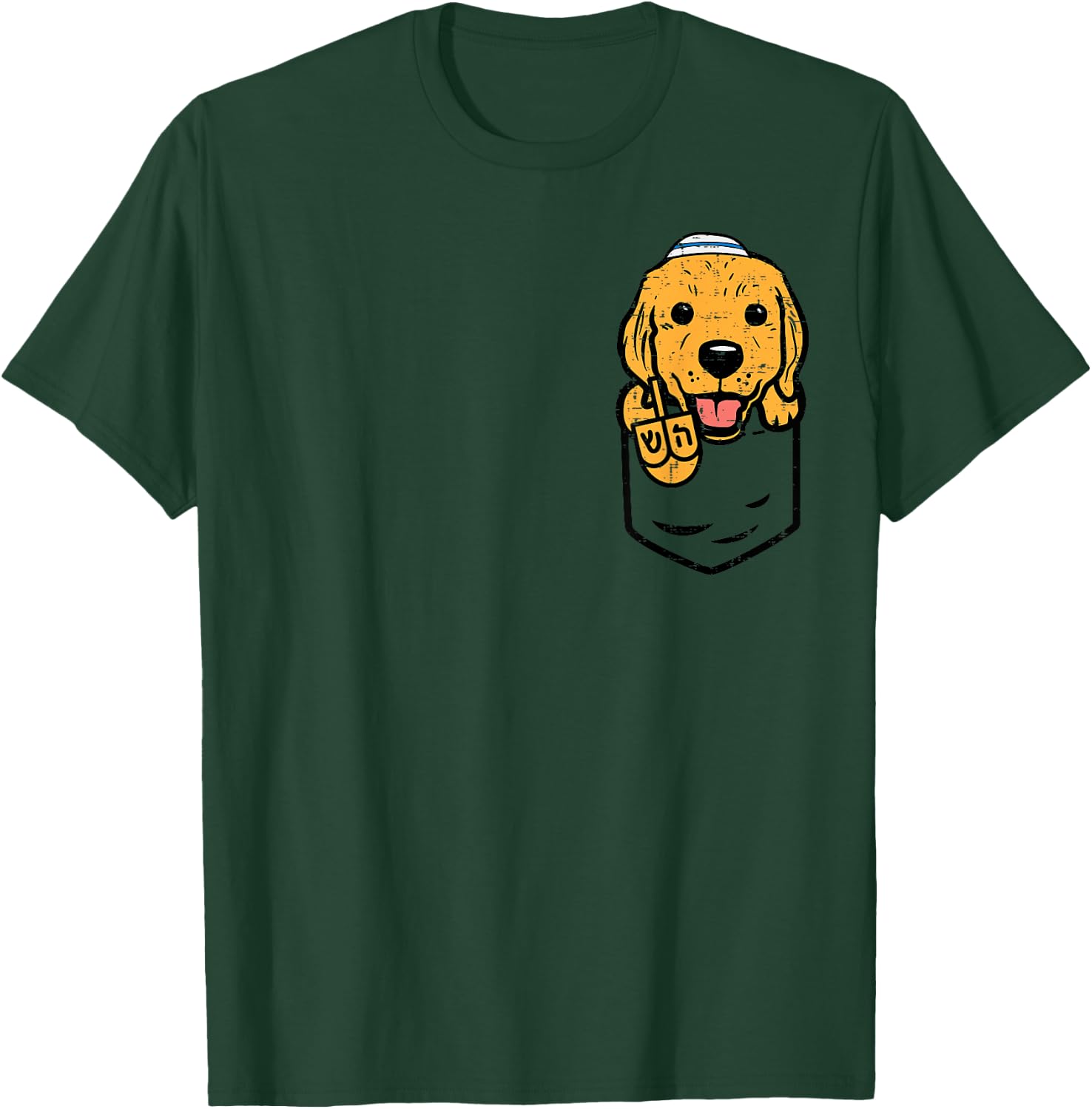 Pocket Golden Retriever Dog Hanukkah Pajamas Chanukah PJs T-Shirt - T-Shirt | Forest