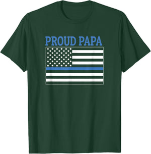 Police Officer Papa - Proud Papa T-Shirt - T-Shirt | Forest