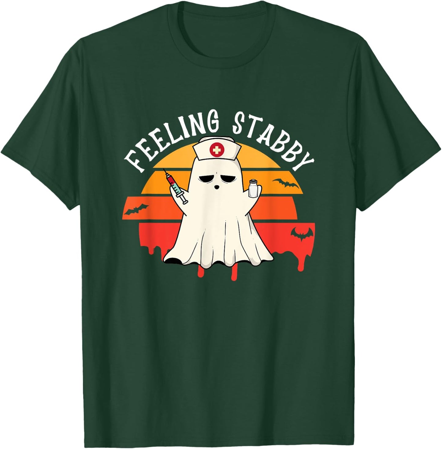Feeling Stabby Phlebotomy Nurse Ghost Halloween Phlebotomist T-Shirt - T-Shirt | Forest