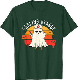 Feeling Stabby Phlebotomy Nurse Ghost Halloween Phlebotomist T-Shirt - T-Shirt | Forest