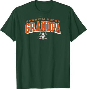 Anaheim Ducks Grandpa Arch Black NHL Officially Licensed T-Shirt - T-Shirt | Forest