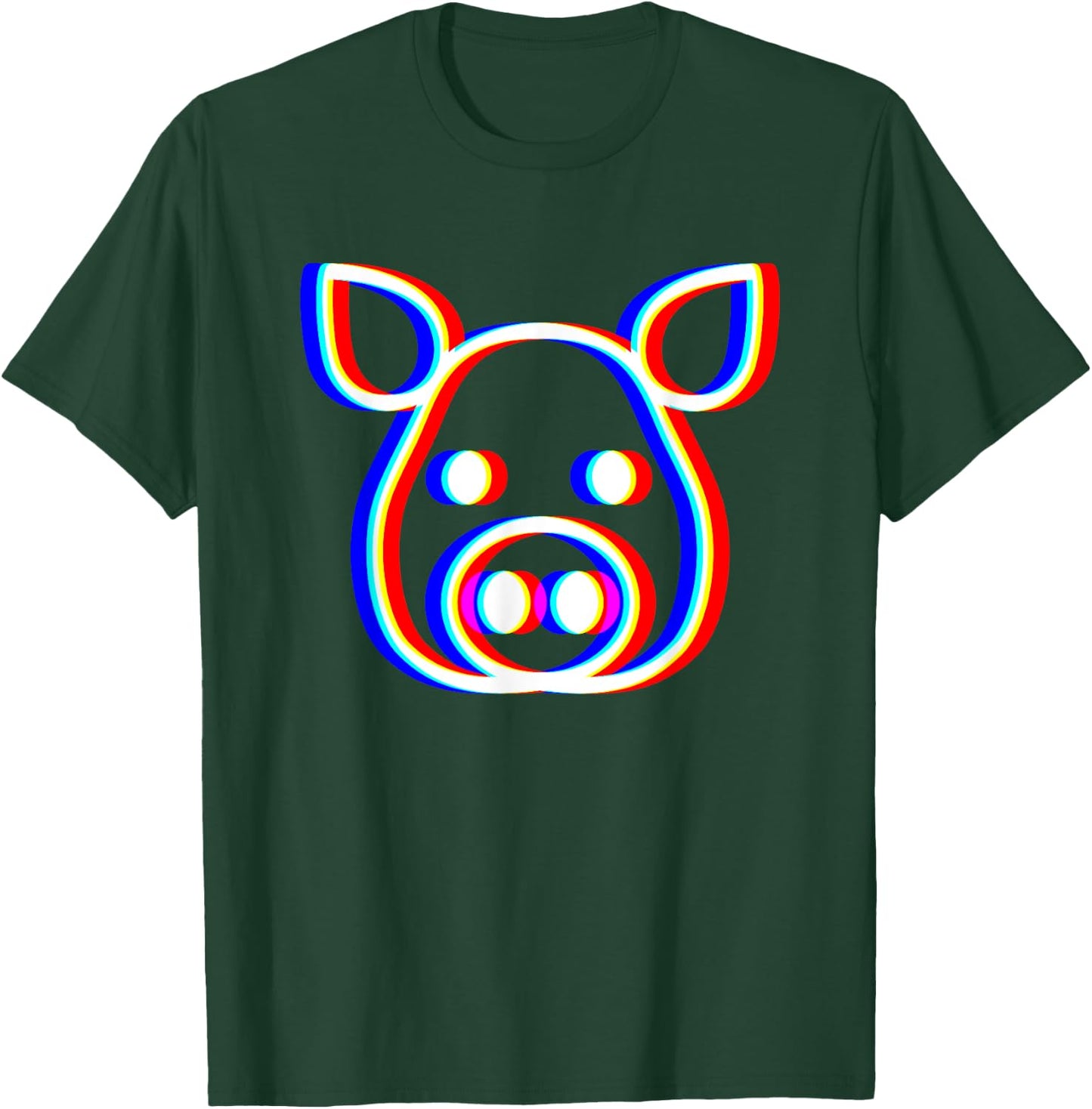 Pig Face Vaporwave Rave EDM Techno Music Fan T-Shirt - T-Shirt | Forest