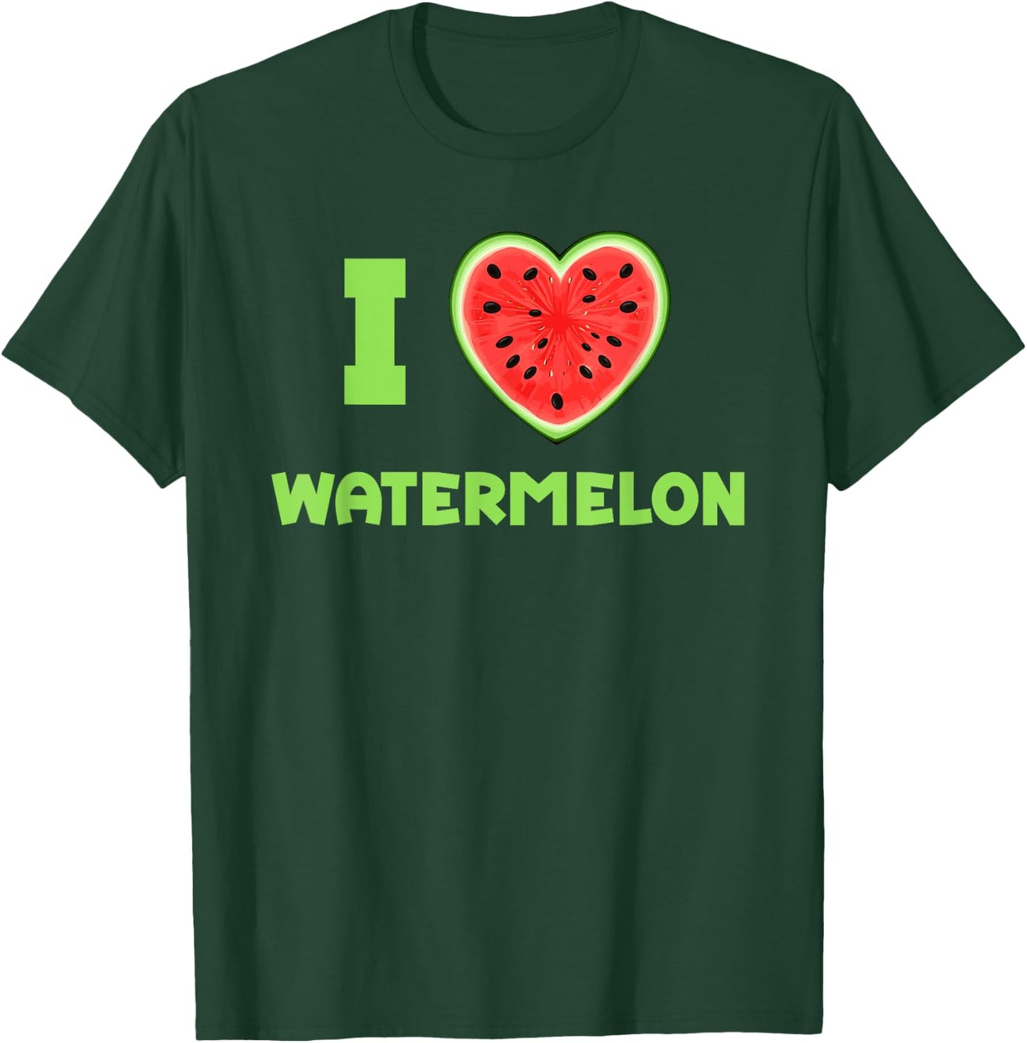 I Love Watermelon Heart Funny Melon T-Shirt - T-Shirt | Forest