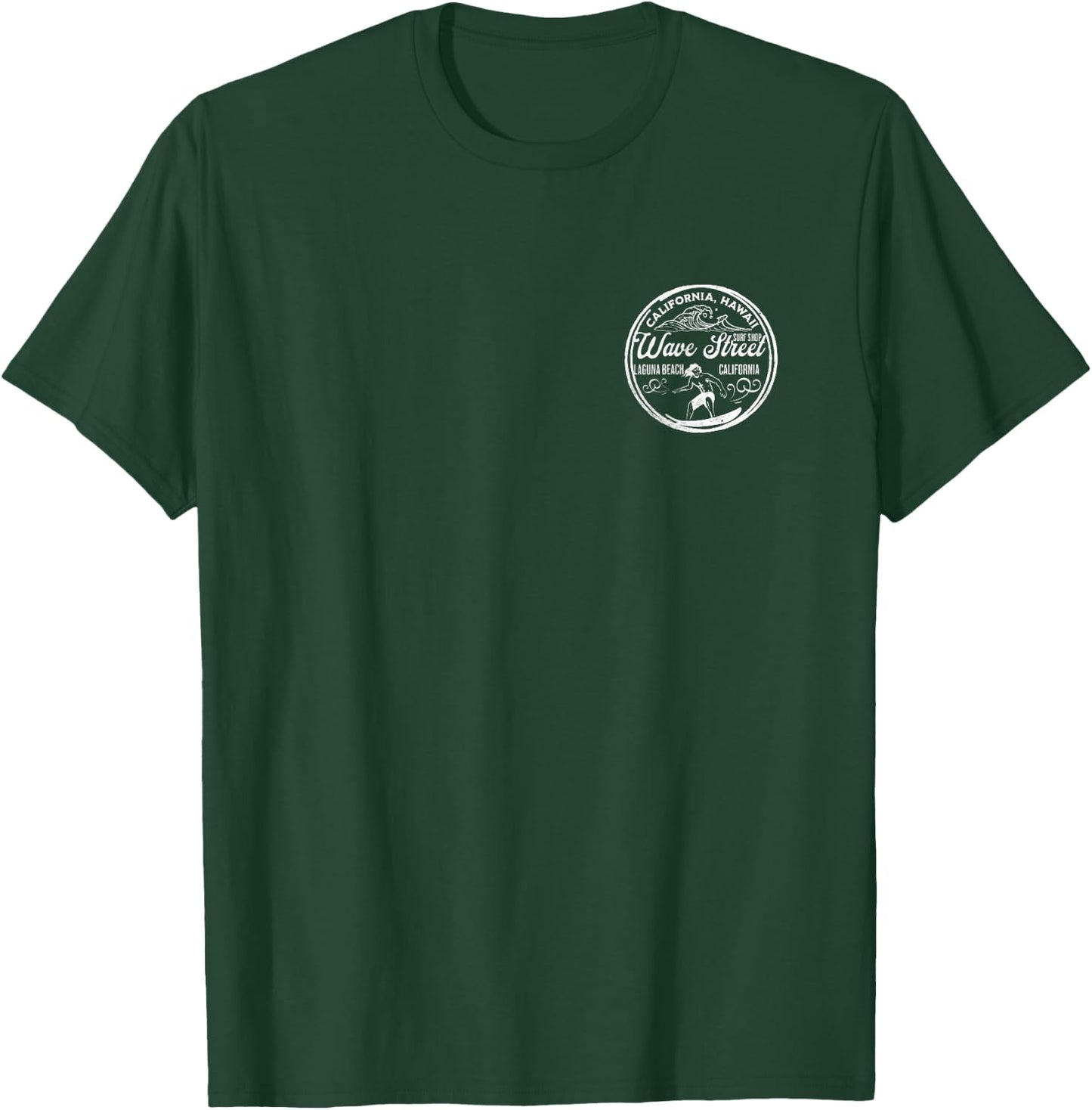 Wave Street Surf Vintage Wave Riding Graphic T-Shirt - T-Shirt | Forest