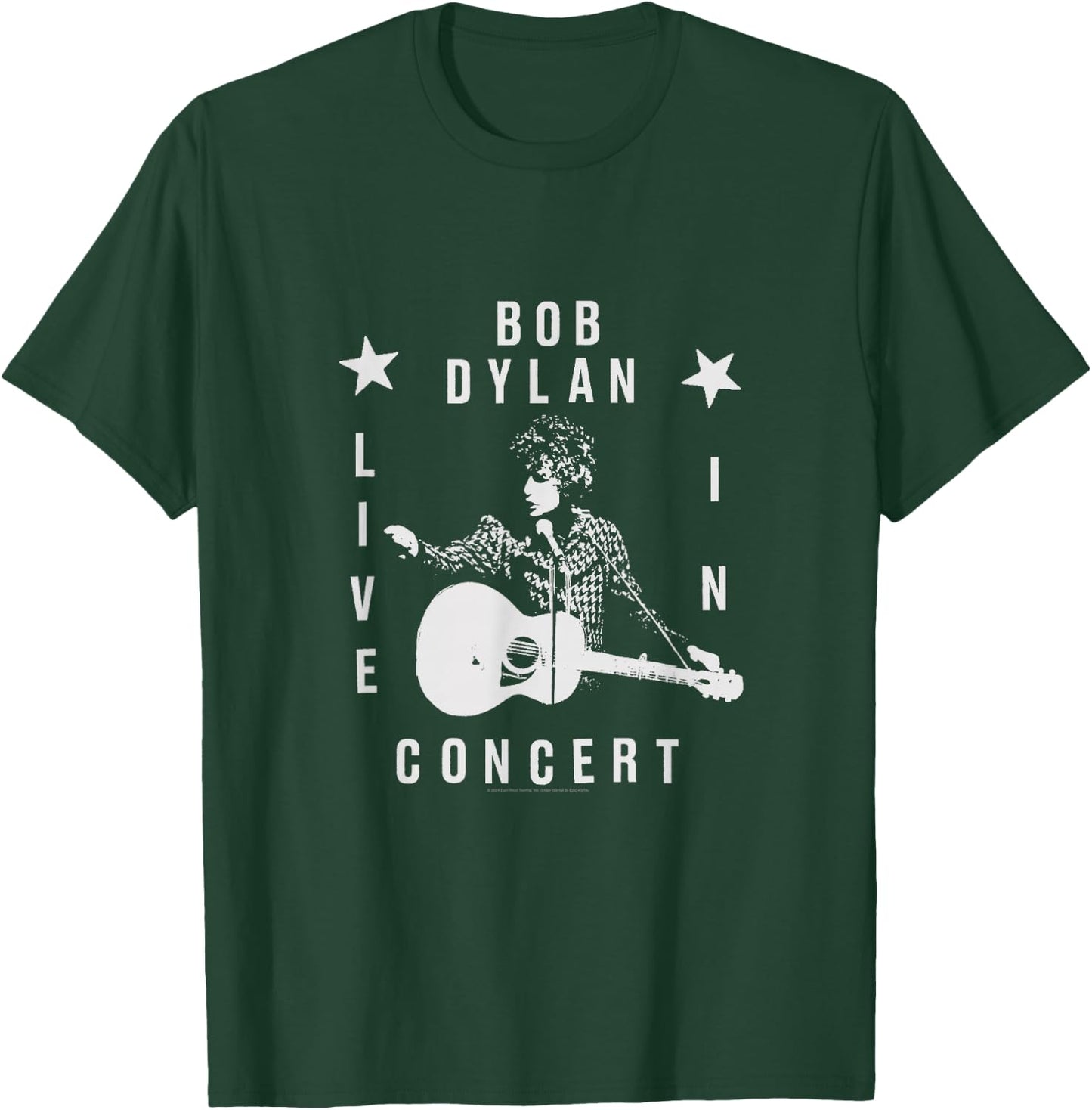 Bob Dylan Live In Concert Official , Black, S T-Shirt - T-Shirt | Forest