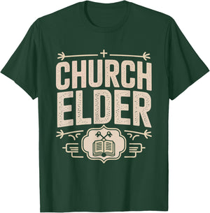 Deacon Church Elder Vintage Badge Cross Identity Christian T-Shirt - T-Shirt | Forest