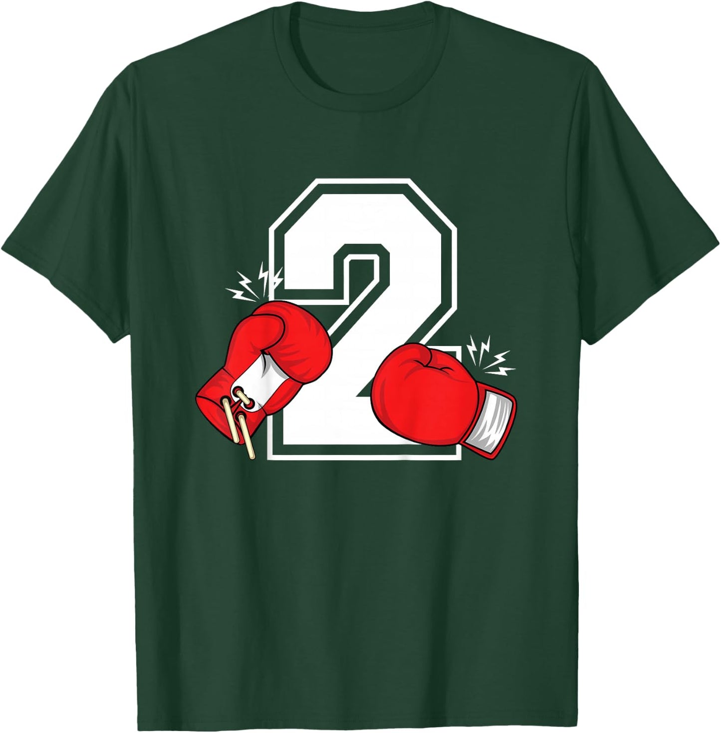 Kids 2nd Birthday Boxing Boy 2 Year Old Boxer Bday Party T-Shirt - T-Shirt | Forest