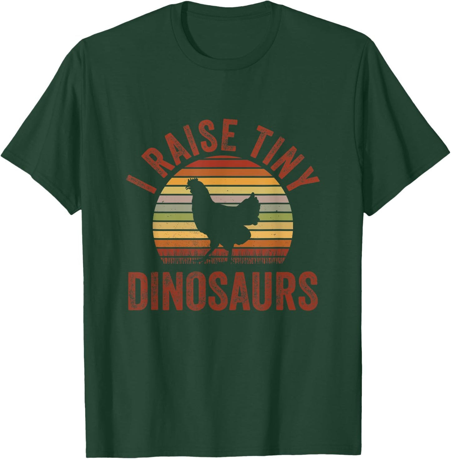I Raise Tiny Dinosaurs Retro Vintage Silhouette Chicken T-Shirt - T-Shirt | Forest