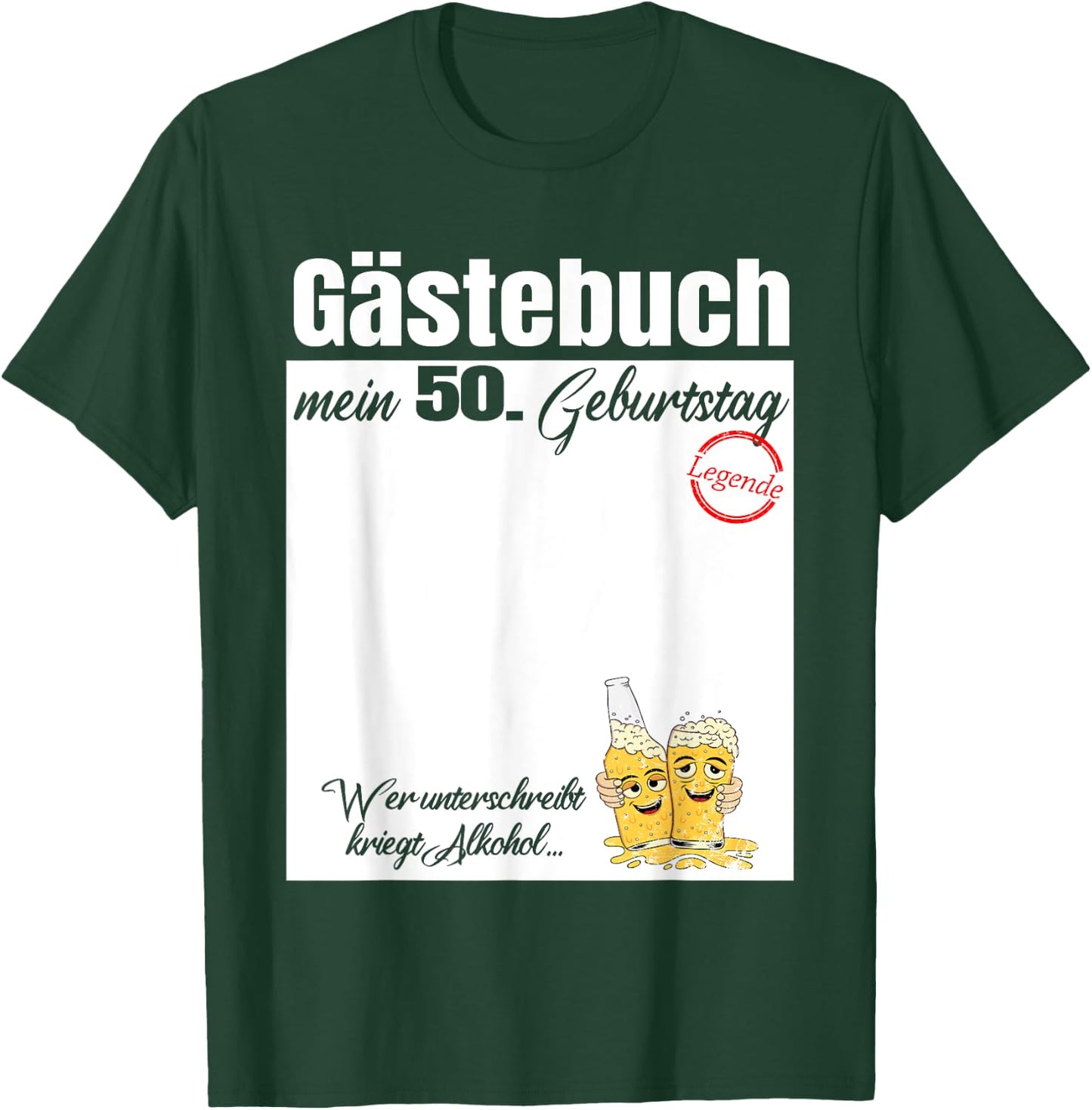 Guest Book My 50th Birthday - Escalation Signatures , black T-Shirt - T-Shirt | Forest