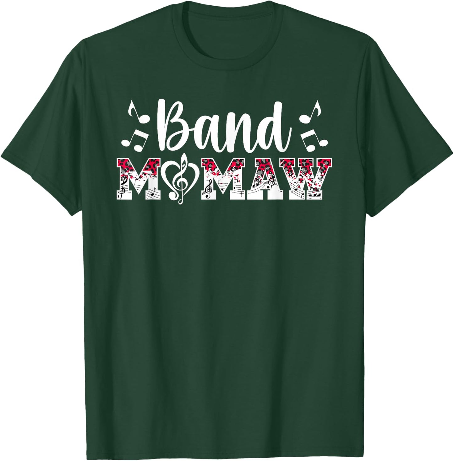 Band Mamaw Leopard Marching Band Mamaw Grandma T-Shirt - T-Shirt | Forest