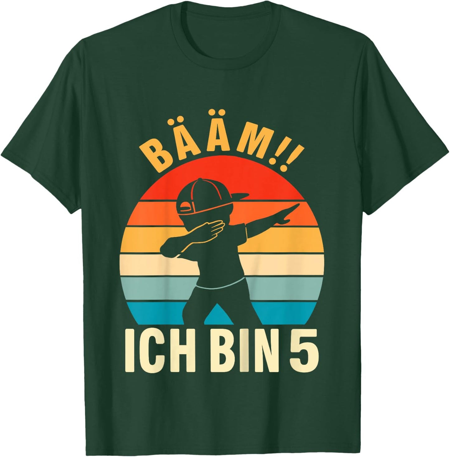 Kids Dabbing 5 Years 5th Birthday for Boys , black T-Shirt - T-Shirt | Forest