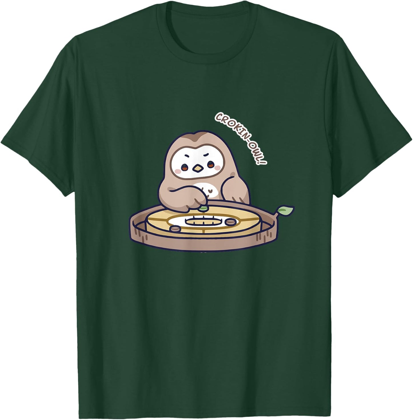 Kawaii Games Crokinole Owl T-Shirt - T-Shirt | Forest