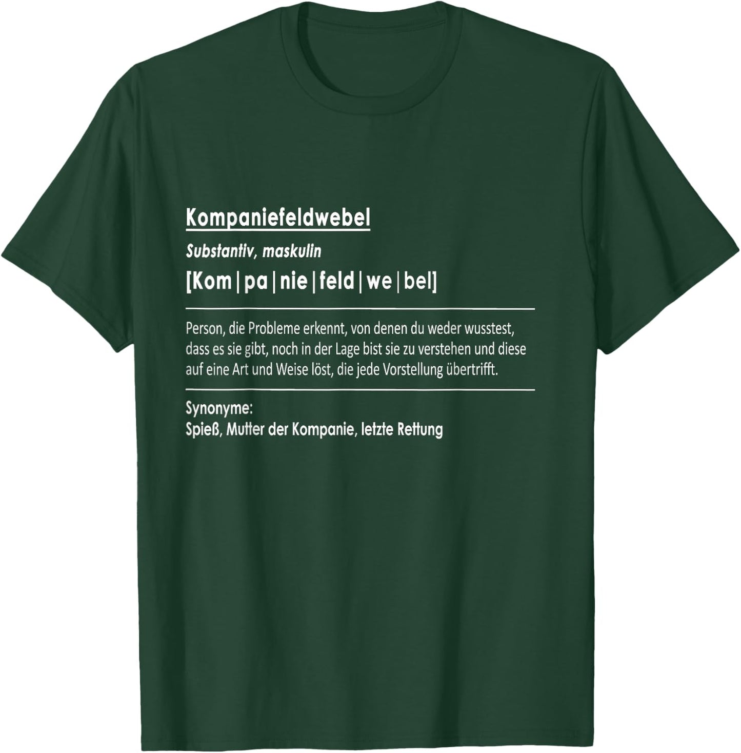 Kompaniefeldwebel Spieß Mutter Kompanie gelbe Kordel KpFw T-Shirt - T-Shirt | Forest