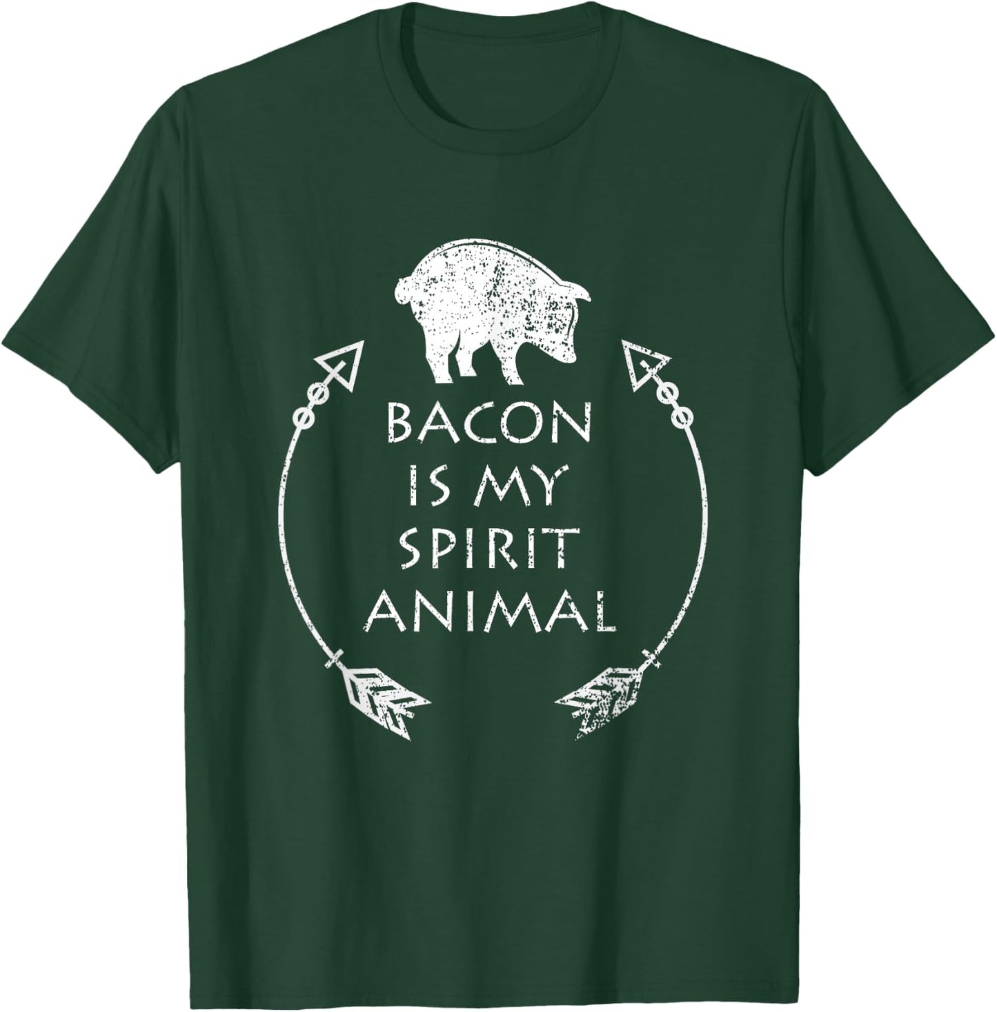 Bacon is my Spirit Animal Funny Pig Distressed Gift T-Shirt - T-Shirt | Forest