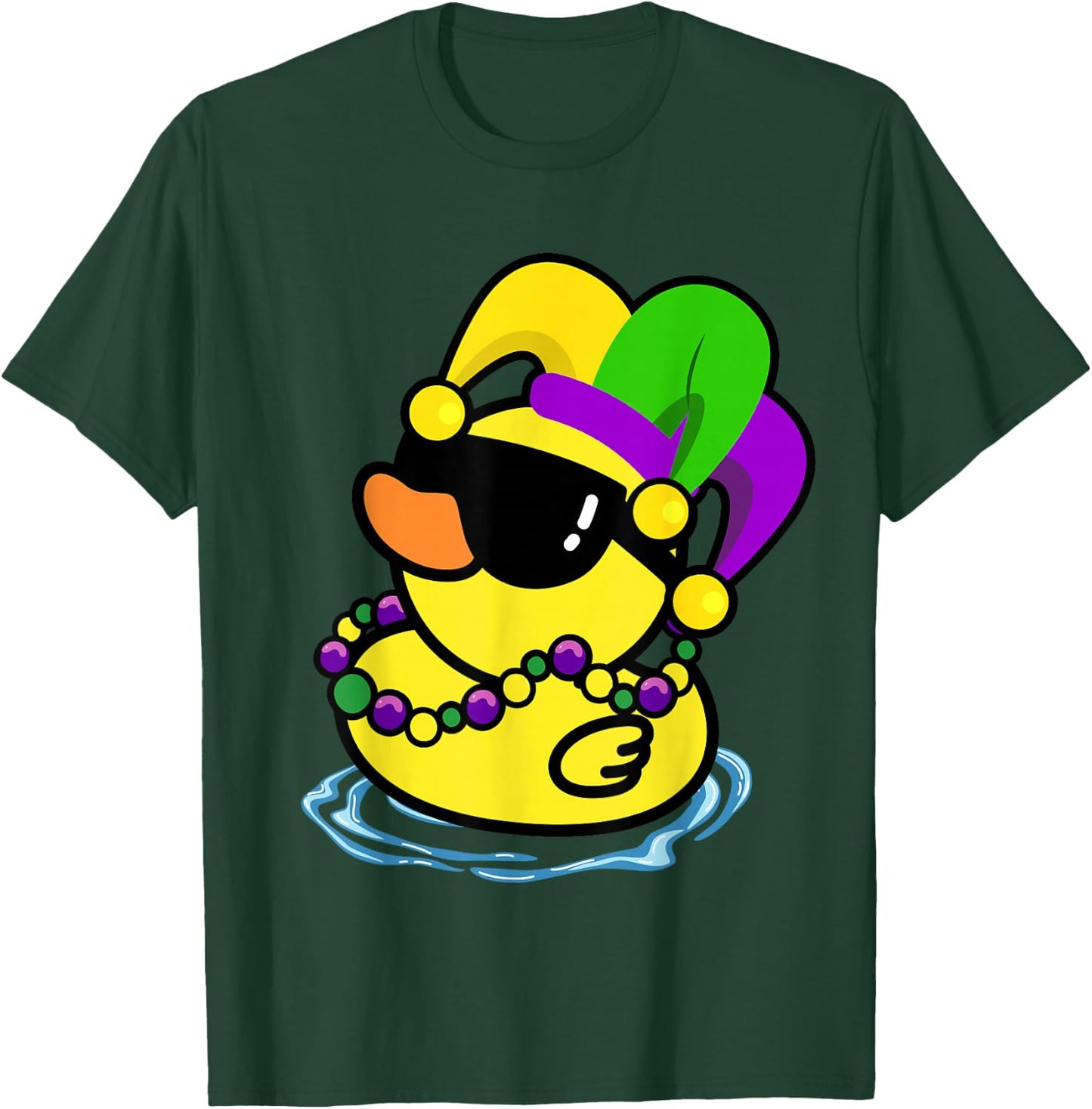 Cool Mardi Gras Duck New Orleans Carnival Party Women Men T-Shirt - T-Shirt | Forest