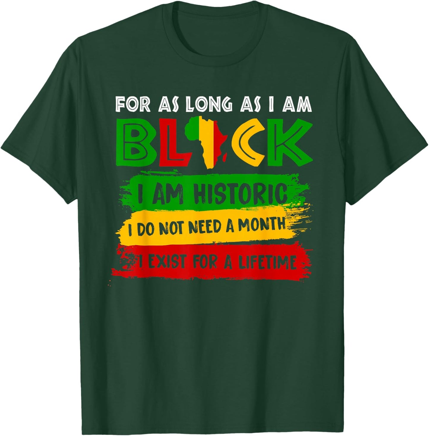 For As Long As I Am Black I'm Historic Black History African T-Shirt - T-Shirt | Forest