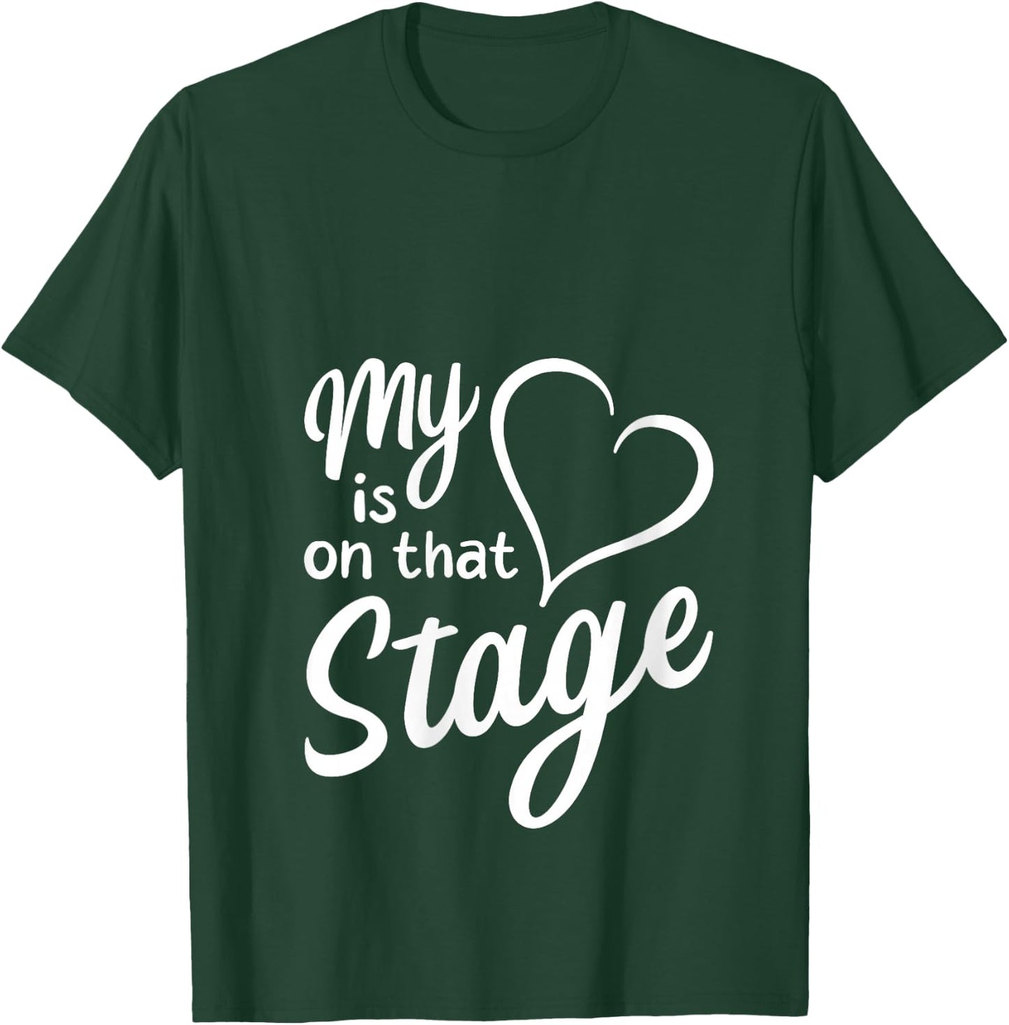 Women's My Heart Is On That Stage | Dance Mom Music Dad School Play V-Neck T-Shirt - T-Shirt | Forest