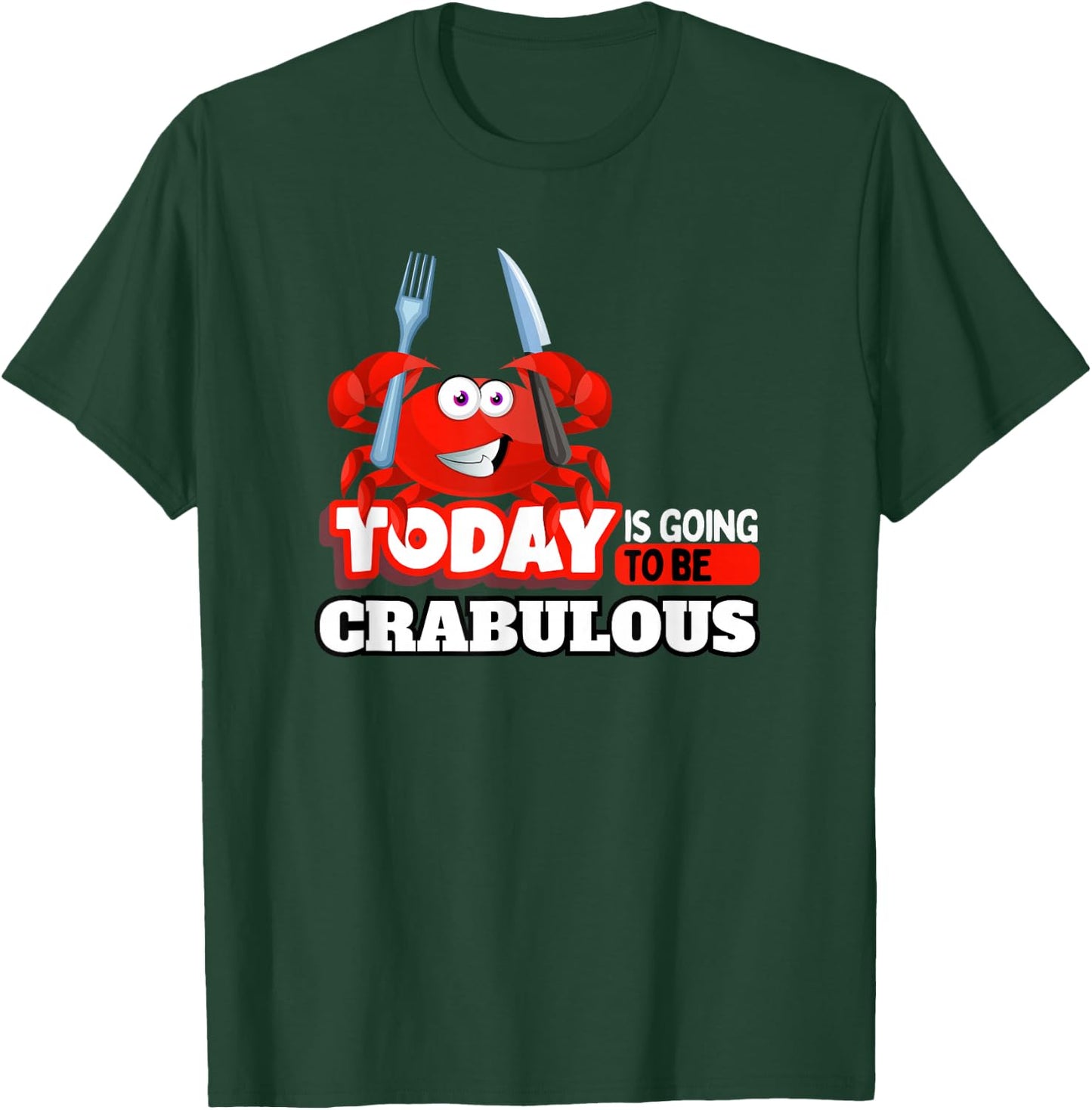 Funny Crab Eating Seafood Lover Crabbing Red Crabs T-Shirt - T-Shirt | Forest