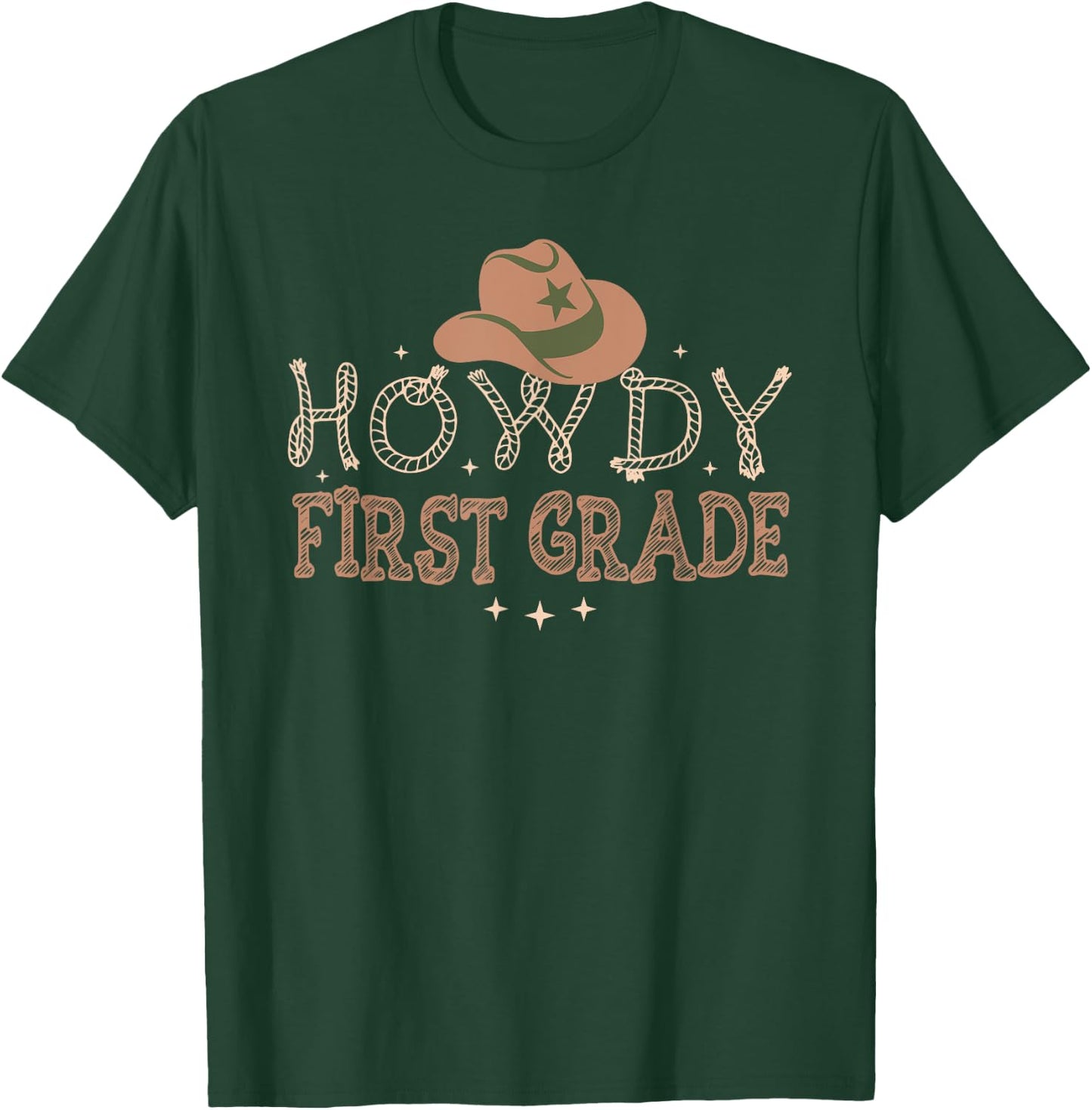 Howdy 1st Grade Teacher Rodeo Back To School Western Cowboy T-Shirt - T-Shirt | Forest