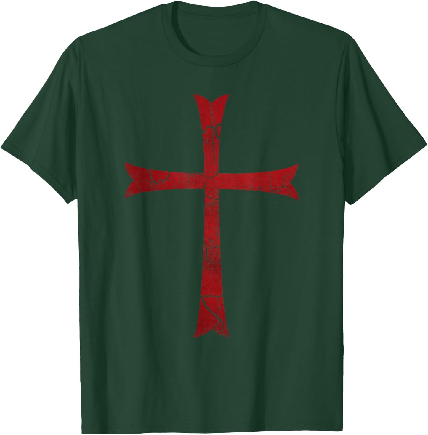 Knights Templar Cross, Crusader (Soldier of Christ) T-Shirt - T-Shirt | Forest