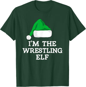 I'm The Wrestling Elf Christmas Funny Pajama Wrestler T-Shirt - T-Shirt | Forest