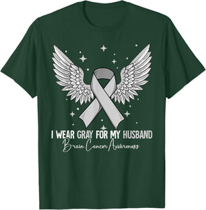 Husband Brain Cancer Awareness T-Shirt - T-Shirt | Forest