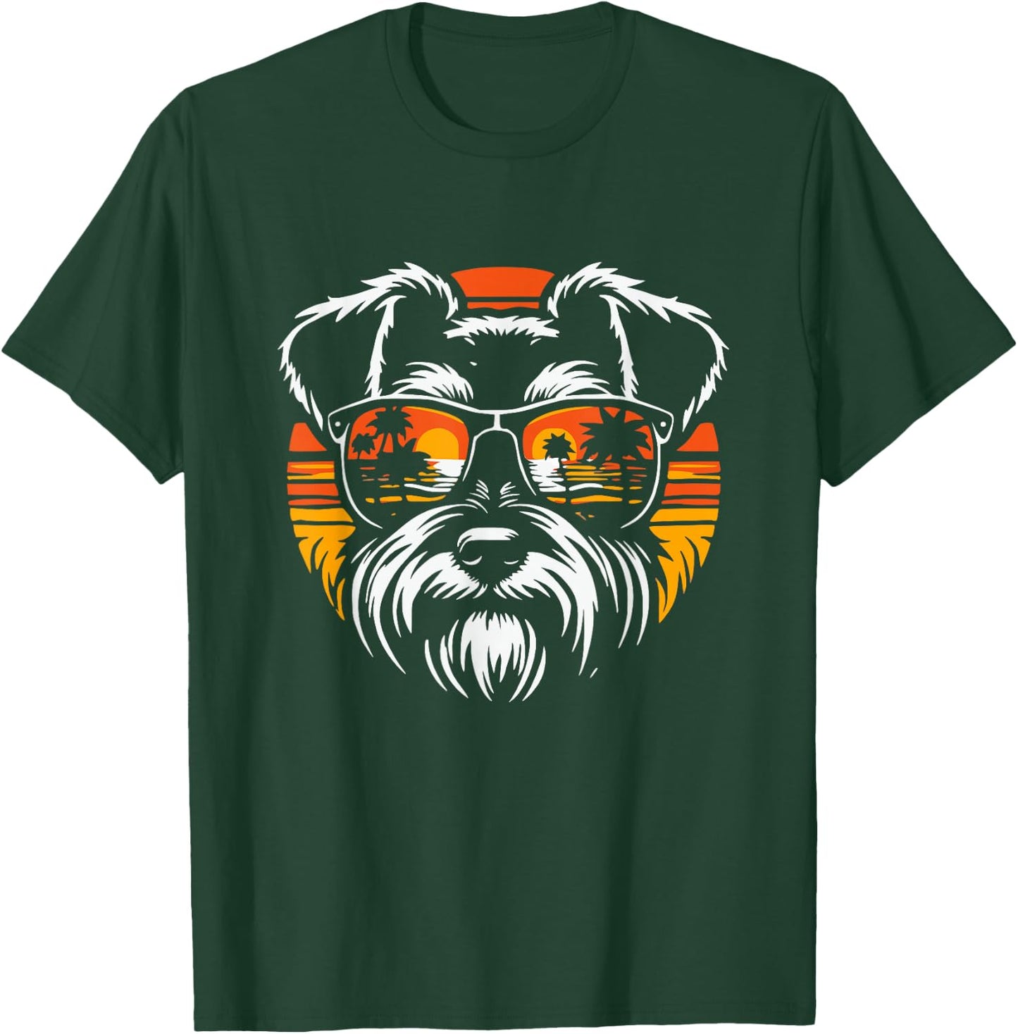 Cool Miniature Schnauzer With Sunglasses Dog Graphic Design T-Shirt - T-Shirt | Forest