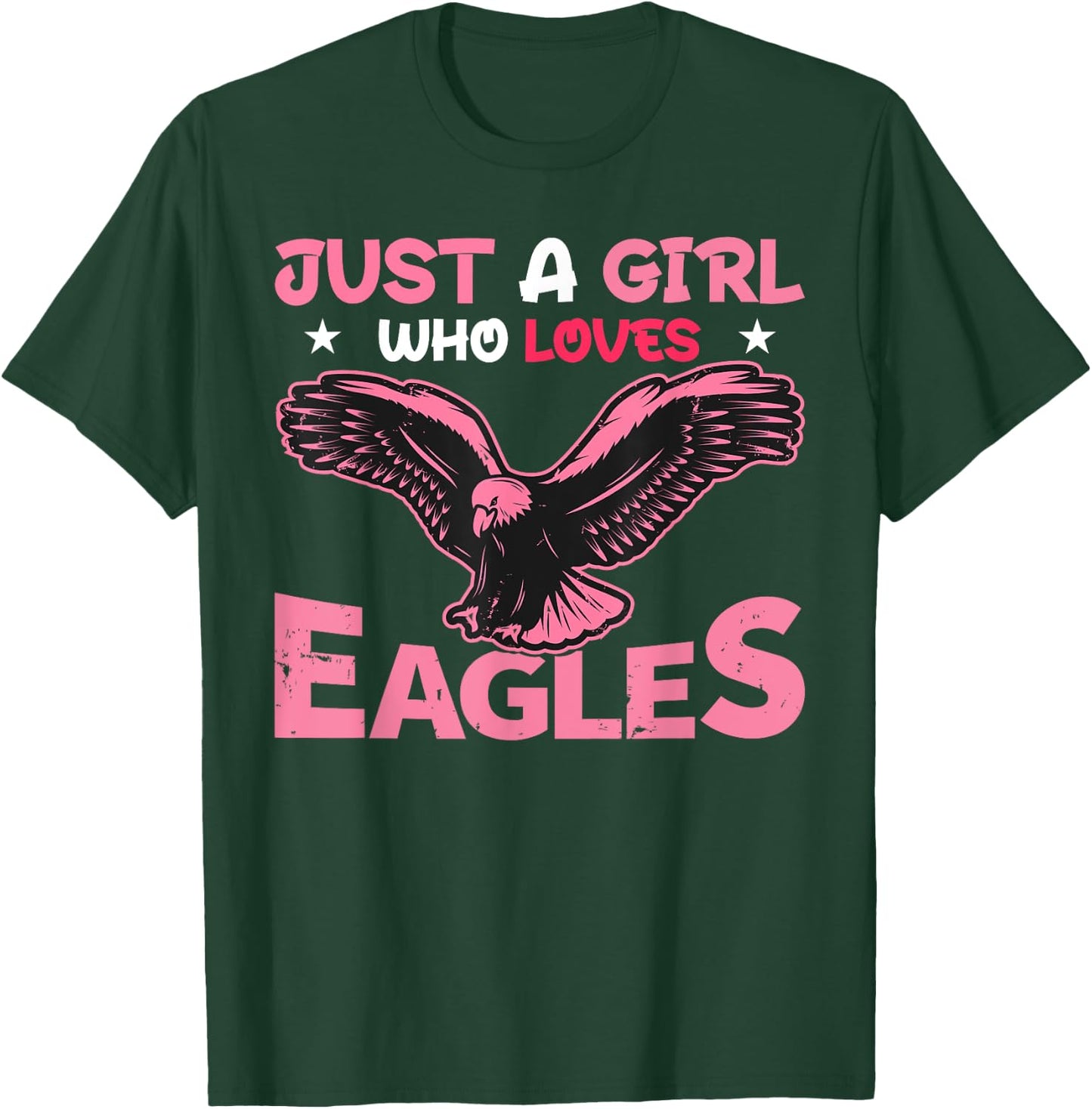 Women Just a Girl Who Loves Eagles Girls Bald Eagle Lover T-Shirt - T-Shirt | Forest