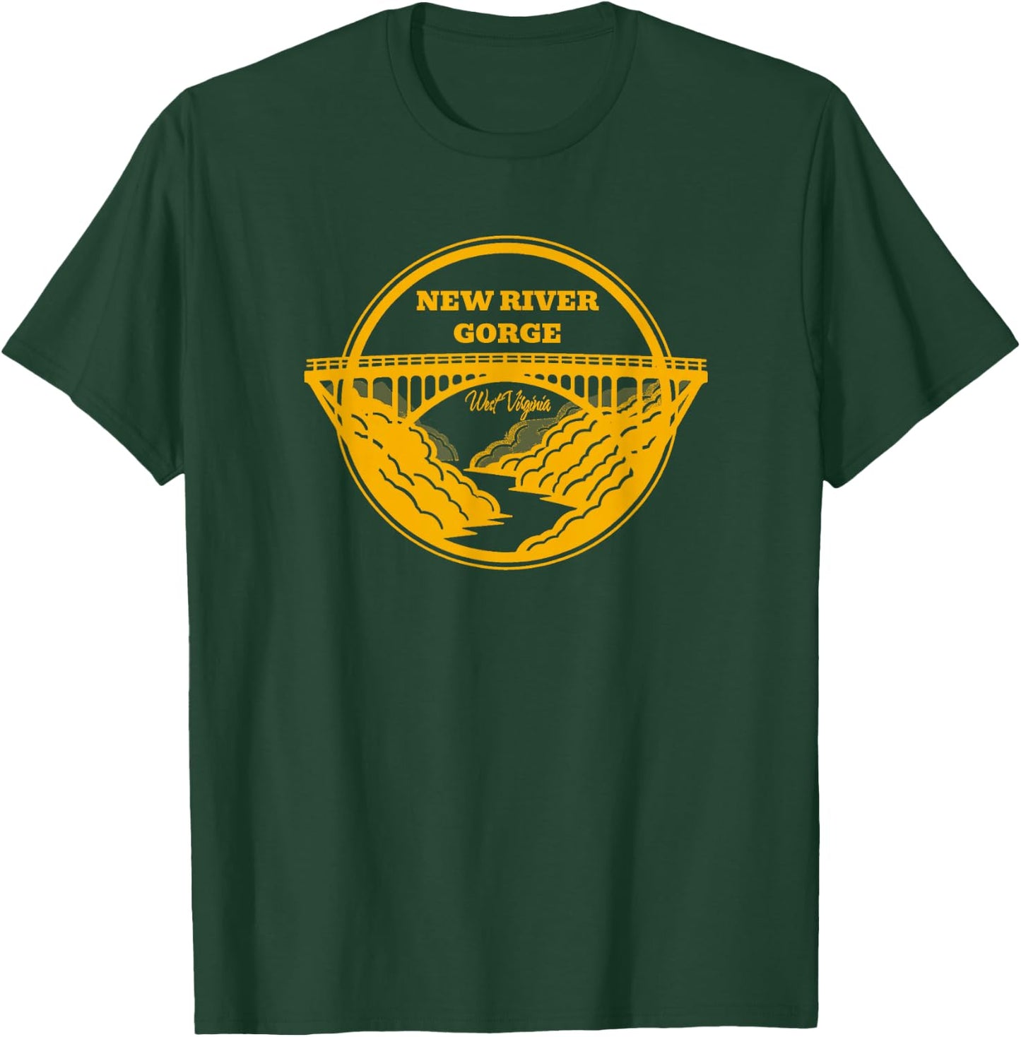 New River Gorge Fayetteville West Virginia Famous Sites Tour T-Shirt - T-Shirt | Forest