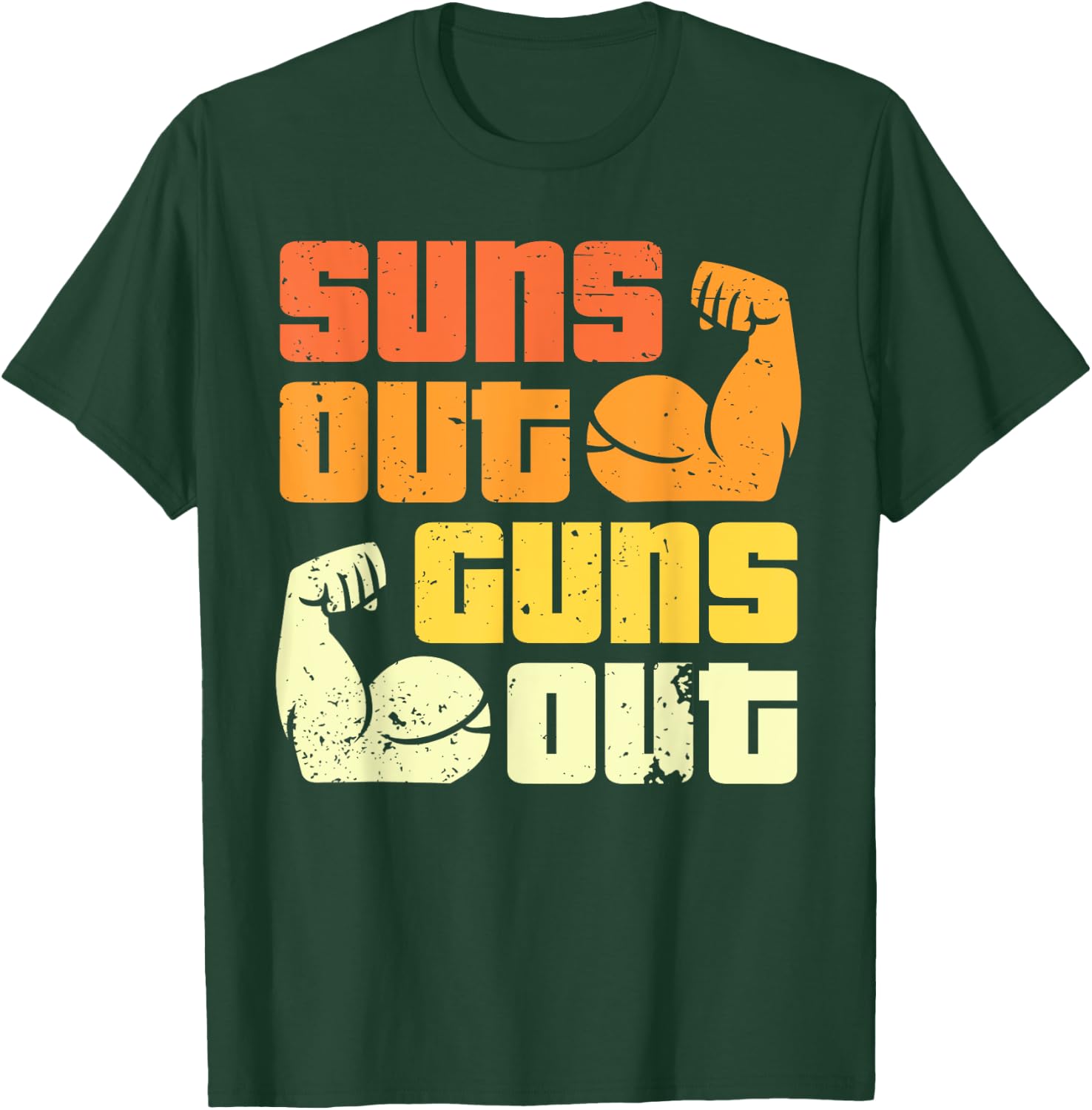 Cali Style Bodybuilding Sun's Out Guns Out Biceps T-Shirt - T-Shirt | Forest