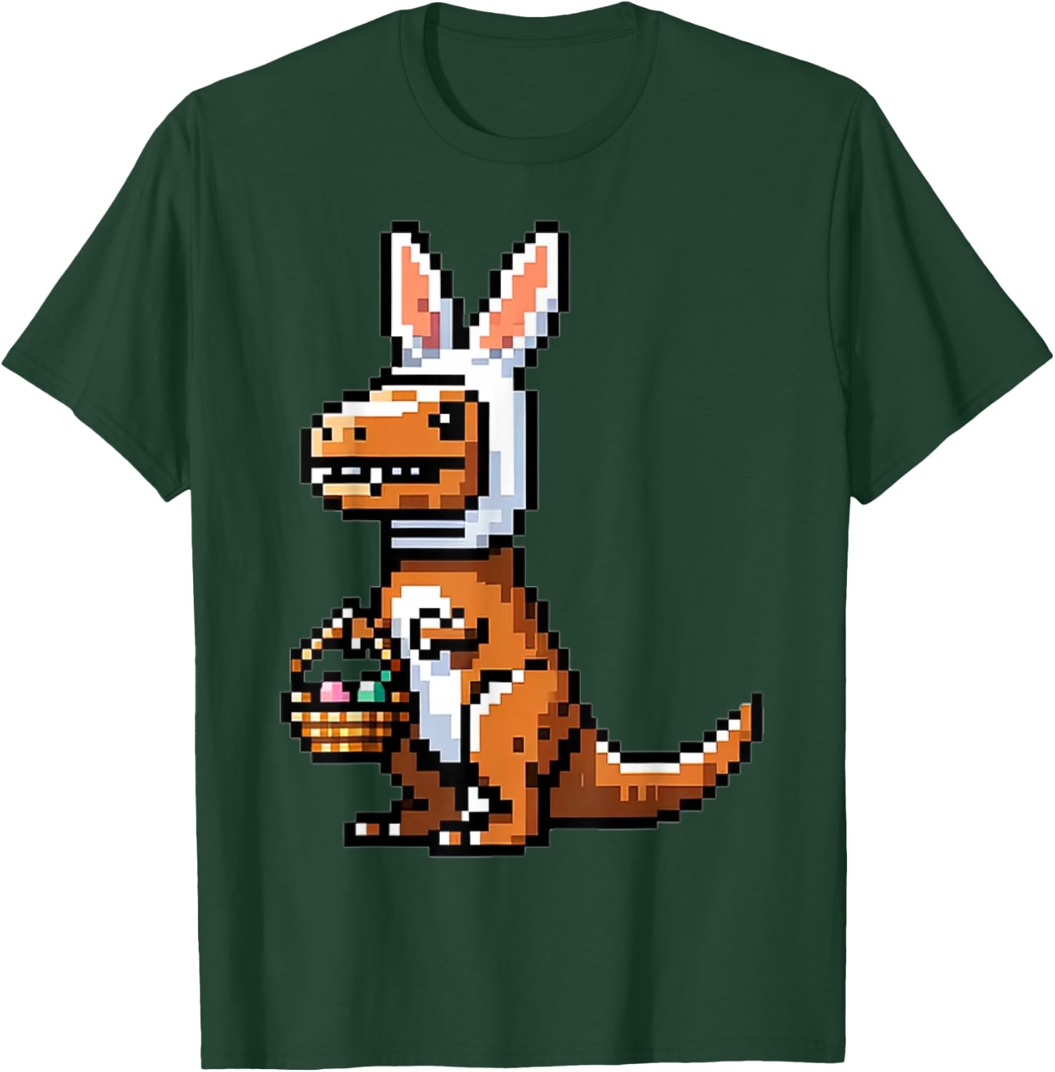 Verpixelter Dino Osterhase T-Rex Frohe Ostern Videospieler T-Shirt - T-Shirt | Forest