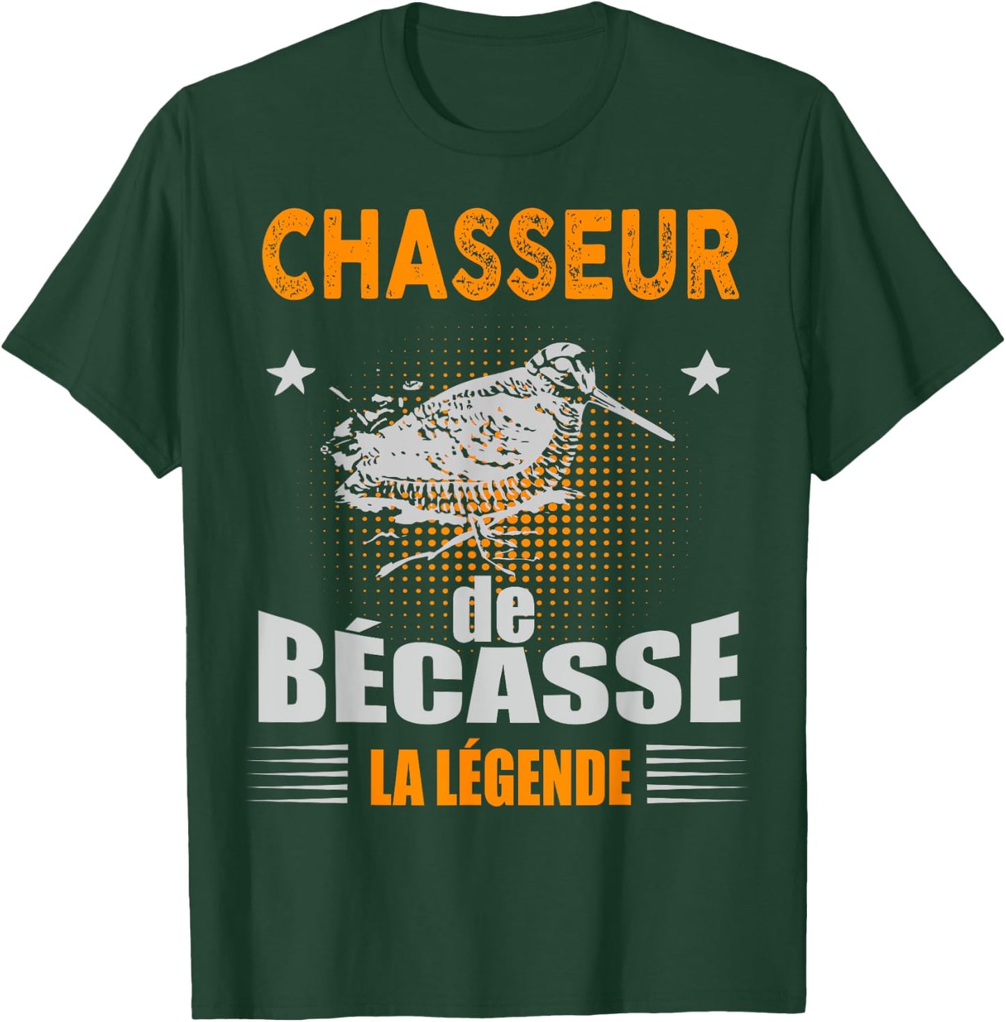 Becasse Hunter The Legend Man Hunting Snipe Game , Black, S T-Shirt - T-Shirt | Forest