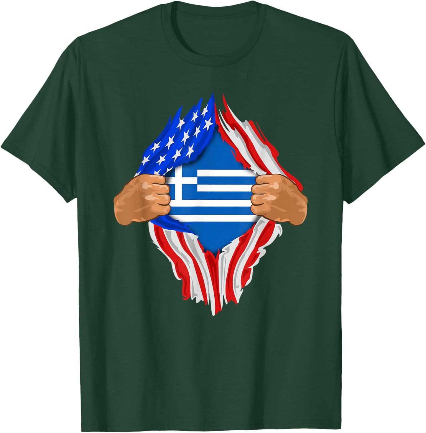 Greek Blood Inside Me | Greece Flag Gift T-Shirt - T-Shirt | Forest