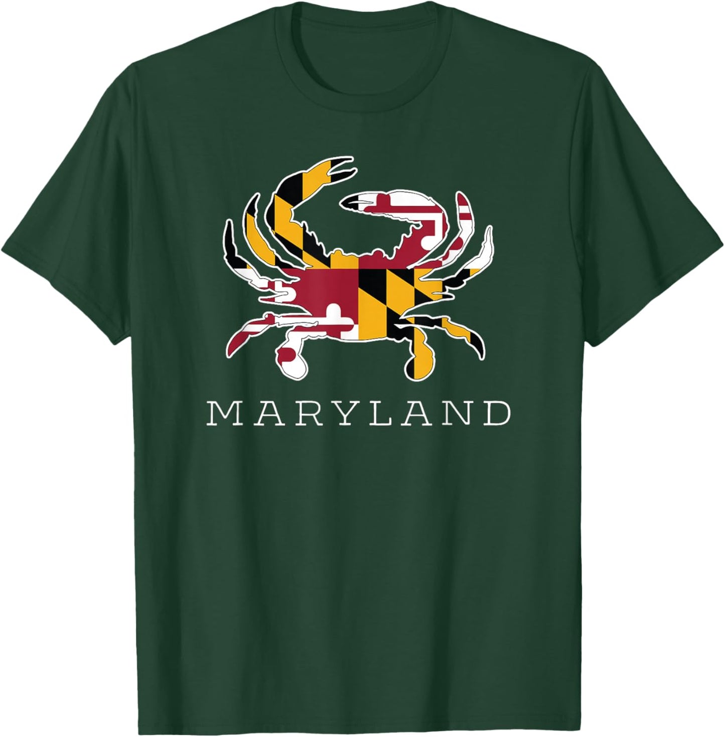 Maryland State Flag Classy Blue Crab T-Shirt - T-Shirt | Forest