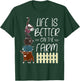 Life is better on the Farm Cute Animal Friends, Farm Girl T-Shirt - T-Shirt | Forest