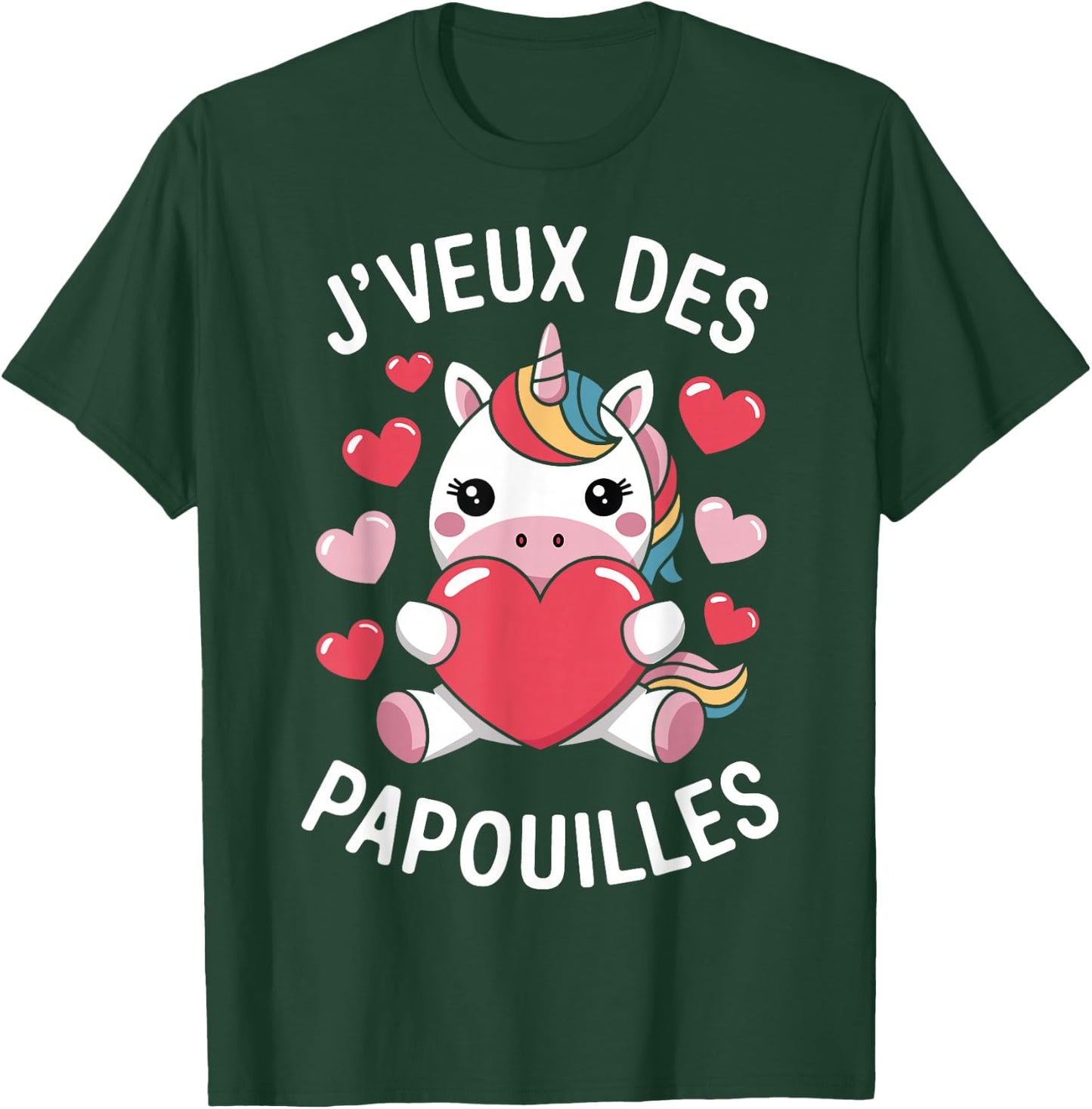 I Want Papouilles Love Couple Humor Valentine's Day , Black, S T-Shirt - T-Shirt | Forest
