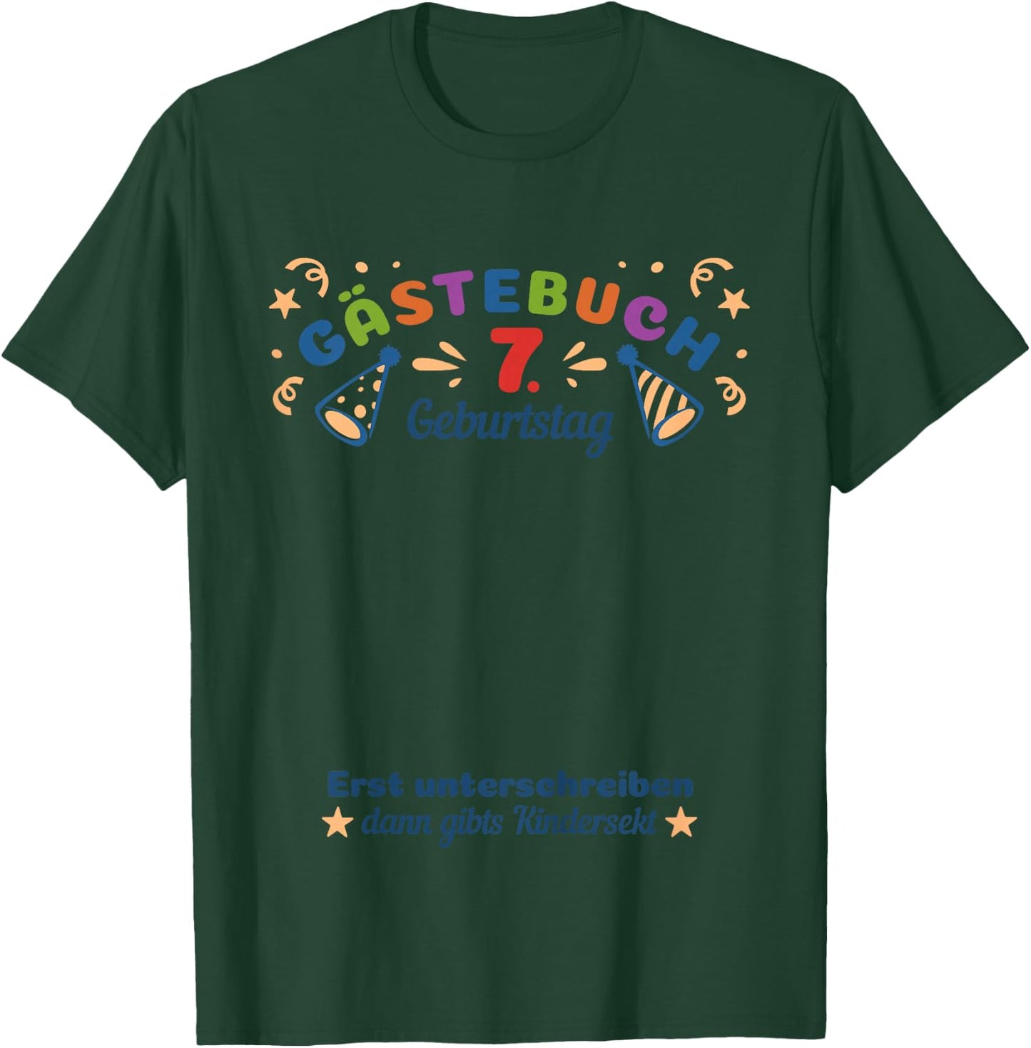 Children's Guest Book 7th Birthday for Boys and Girls Memory , White T-Shirt - T-Shirt | Forest