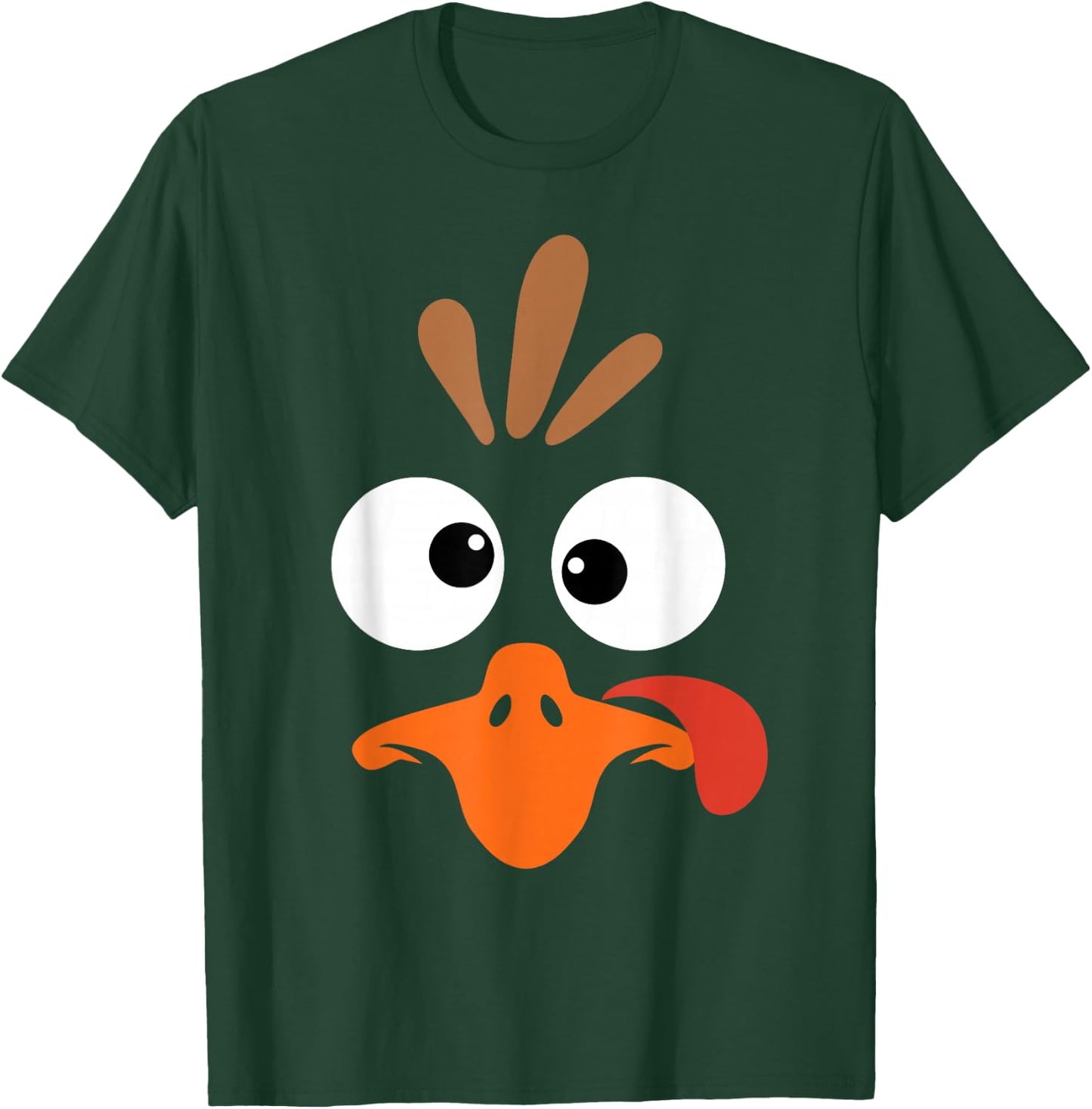 Funny Silly Turkey Face Happy Turkey Day Thanksgiving T-Shirt - T-Shirt | Forest