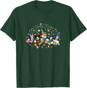 Disney Mickey And Friends Happy Easter Spring Floral Holiday T-Shirt - T-Shirt | Forest