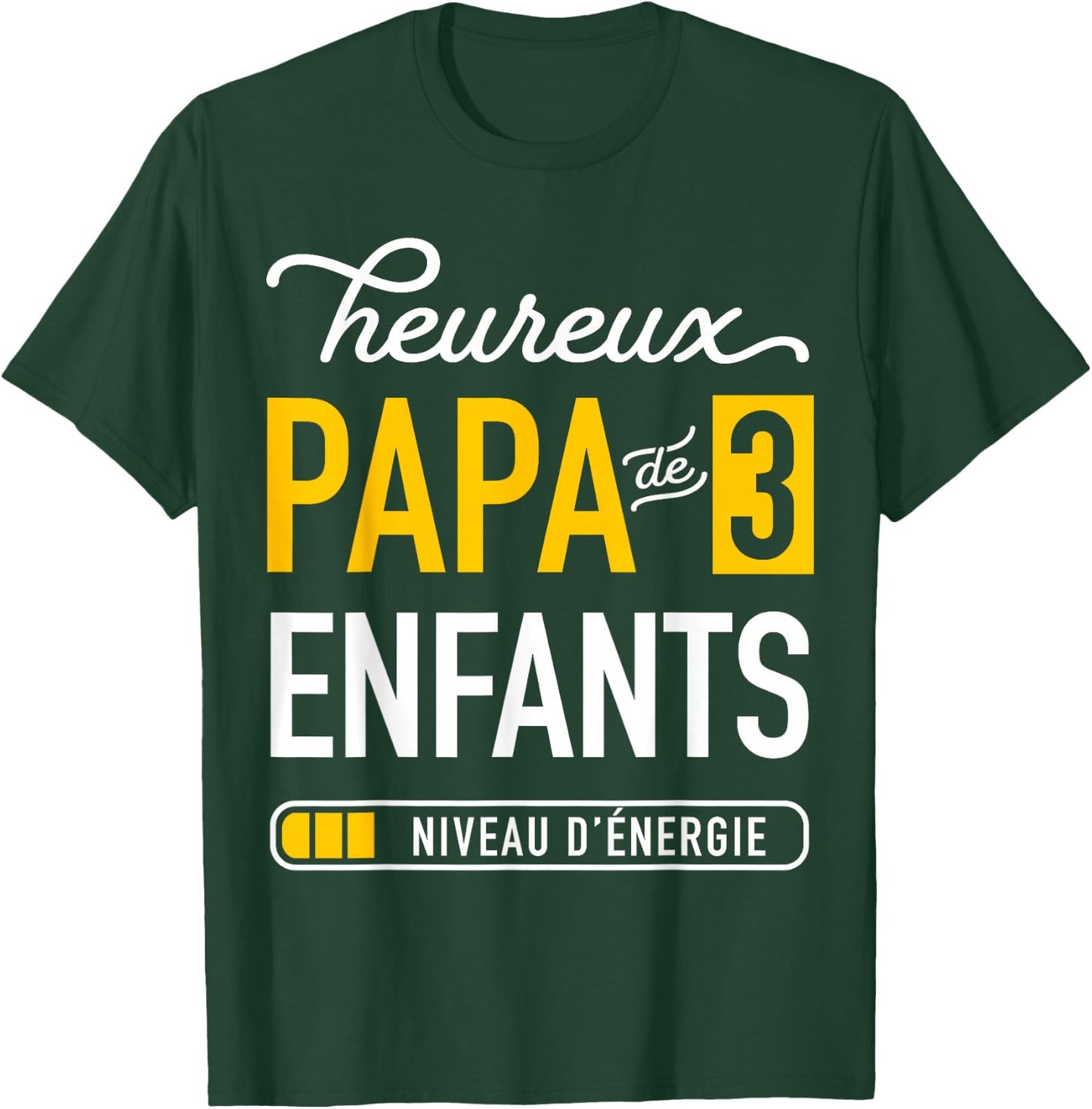 Funny Happy Dad Of 3 Kids For Tired Dad T-Shirt - T-Shirt | Forest