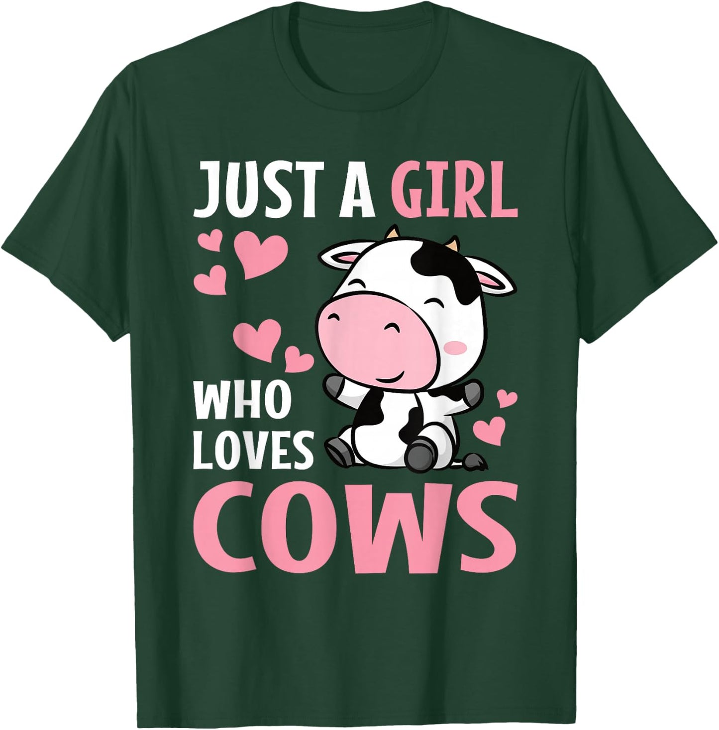 Just A Girl Who Loves Cows Cute Cowgirl Cow Lover Kids T-Shirt - T-Shirt | Forest