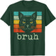 Black Cat Face Bruh Retro Funny Saying Meme Women Men Kids T-Shirt - T-Shirt | Forest