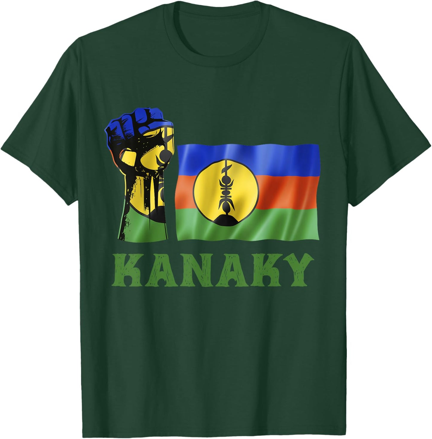 Kanaky Flag New Caledonia People Honor And Respect , Black, S T-Shirt - T-Shirt | Forest