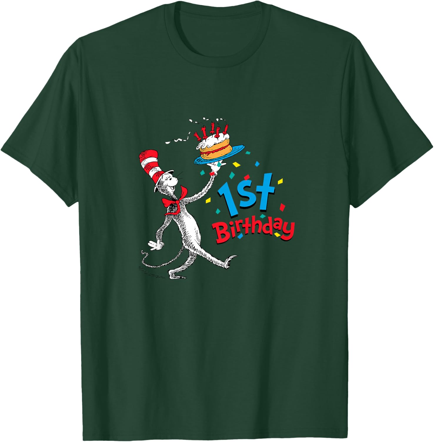 Dr. Seuss Cat in the Hat 1st Birthday T-Shirt - T-Shirt | Forest