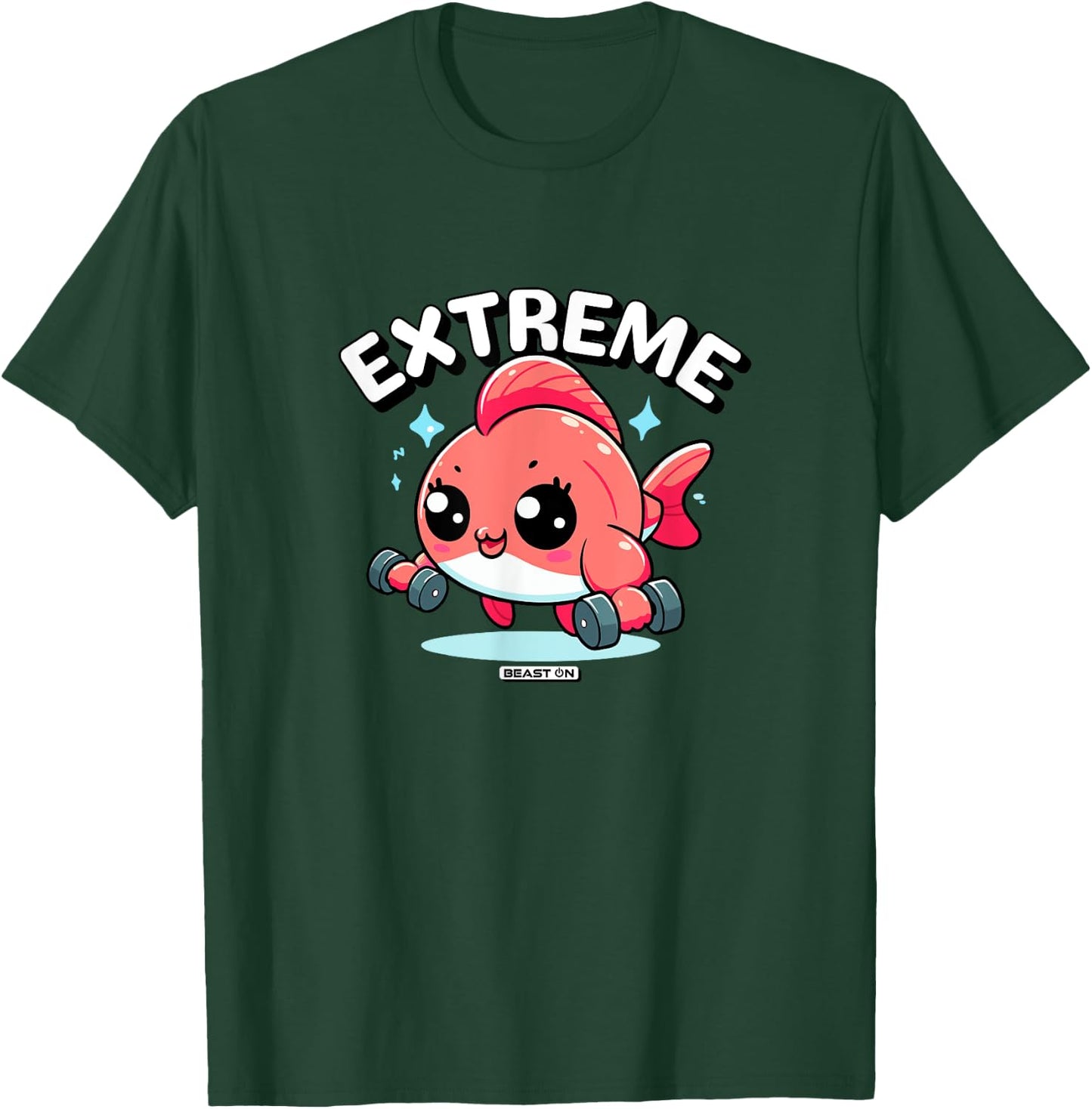 Extreme Fish Funny Workout Fitness Cute Women , Black, S T-Shirt - T-Shirt | Forest